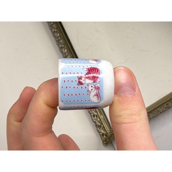 Vintage miniature candle holder Blue and Pink Kitty Cats Design West Germany - Picture 3 of 10